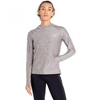 Sudadera con Capucha para Mujer Sprint City Dare 2b, Tejido Ligero Reciclado, Secado Rápido y Repelente de Olores, Color Gris Claro