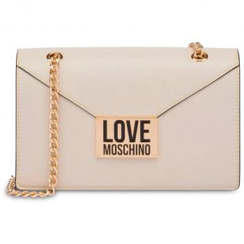 Love Moschino Stylish Bags Collection Beige Female ONE SIZE, Love Moschino Cross Body Bags White Female ONE SIZE Ivory Shoulder Bag with Flap Closure