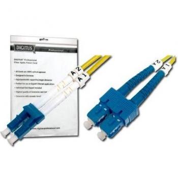 DIGITUS FO Cable de conexión - 1 m OS2 - conector SC APC a LC - red de fibra - dúplex - monomodo 09/125 µ