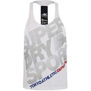 Superdry Sport Star Racer Vest Camiseta, Mujer, Blanco, 16