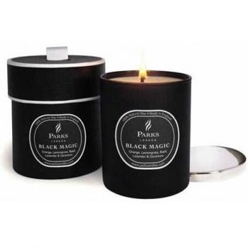 Orange, Lemongrass, Basil, Lavender and Geranium - Black Magic 30cl Tumbler Luxury Scented Candle - Parks