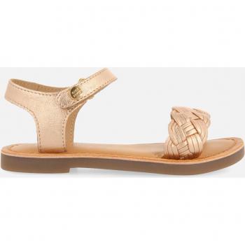 Gioseppo - Sandalias de niña de piel con plantilla acolchada y trenzado en la pala, color oro rosa, ajustables
