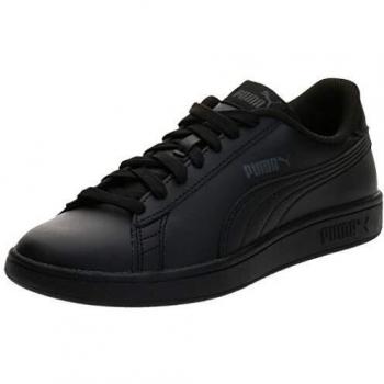 PUMA Unisex Smash v2 L Jr Low-Top Sneakers, Black Black Black, 5.5 UK