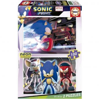 Educa Borrás Puzzle Sonic Neon 2x100 Piezas