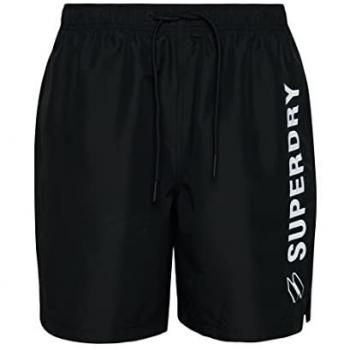 Bañador Superdry Code Applique 19 Inch para hombre, color negro, talla S