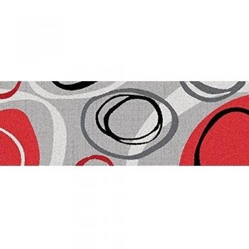 ID mate 40116 diseño de lujo gráficos geometría-Alfombrilla de cocina poliéster y fibra de nailon y caucho, color Gris, 116 x 40 x 0,8 cm