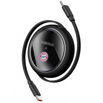 Cable de carga retráctil Baseus USB-C a USB-C 100W Bayern Edition (1 m, Negro)