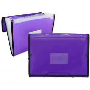 Clasificador fuelle Poessa - PP - 13 departamentos - A4 - Color morado