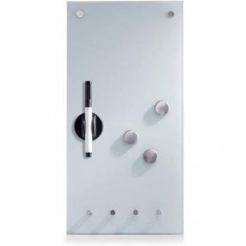 Zeller 11610 - Pizarra de cristal con imanes y perchas