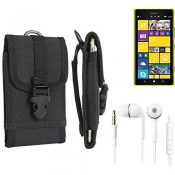 bolsa del cinturón / funda para Nokia Lumia 1520, negro + Auriculares | caja del teléfono cubierta protectora bolso - K-S-Trade