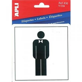 APLI 836-Etiqueta señalización lavabo caballeros 1 u.