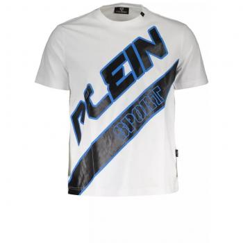 Plein Sport White Cotton T-Shirt - L, T-Shirts, male, White, Size: L, Designer Tee with Round Neck