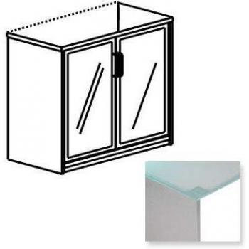 ARMARIO ROCADA SIN TAPA CON PUERTAS DE CRISTAL Y 1 ESTANTE ALUMINIO 78x90x45 CM