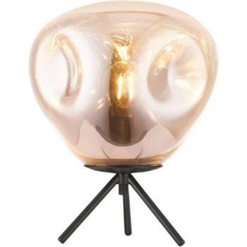 Lámpara de Sobremesa Nina Negro 1 Bombilla 38cm, Diseño Elegante, Color Negro con Detalles en Oro, Altura de 38 cm, Base Estable, Ideal para Iluminación Ambiental