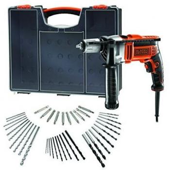 BLACK+DECKER KR806OA-QS - Taladro percutor 850W con 40 accesorios y organizador