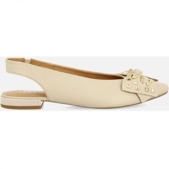 Bailarinas destalonadas de piel con lazo Off White