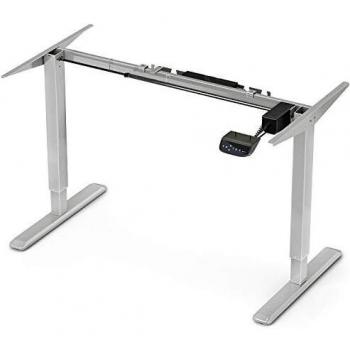 Deskfit Escritorio eléctrico Ajustable en Altura, Pantalla táctil LED, función Memoria + Temporizador, Potente Motor, Marco de Mesa telescópico de Doble Pliegue DF300, Apto para Cualquier Tablero