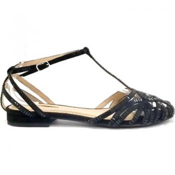 Sandalia plana Corina para mujer 4170 color negro