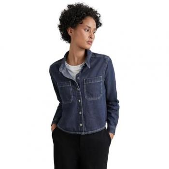 Street One Women's Denim Blouse A345060 - Dark Blue - Size 38