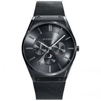 Reloj Viceroy Hombre Acero Inoxidable Fase Lunar Malla Milanesa Negra 42245-57