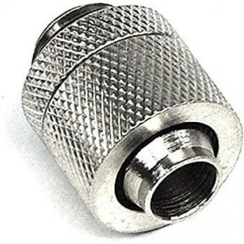 13/10mm (10x1.5mm) screw-on nozzle G1/4 - knurled - silver nickel-plated