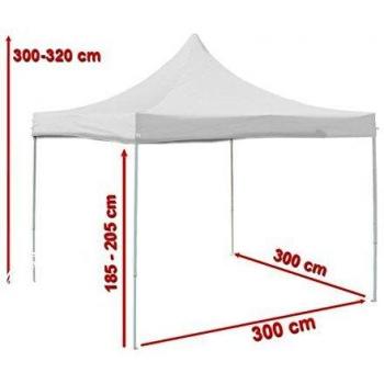 Carpa Plegable TOOLPORT 3x3 m ECONOMY Acero 30mm, con Laterales Blancos y Ventanas Rectangulares
