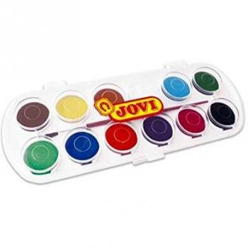 Jovi - Acuarelas, estuche con 12 pastillas de 30 mm, colores surtidos