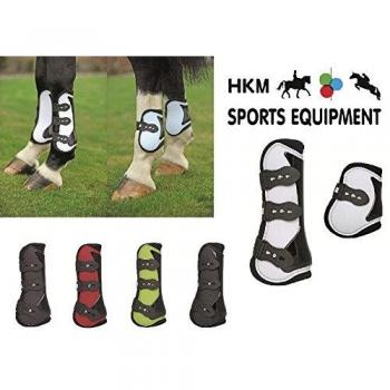 HKM 544899 HKM Gamaschen und Streichkappen, 4er Set - New - Warmblut, Rot/Schwarz