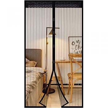 EXTSUD Mosquitera Magnética para Puertas 70 x 200 cm Cortina Protección contra Insectos para Puerta de Balcón Sala de Estar Puerta de Patio Pegado sin Taladrar, Negro