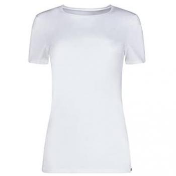 Camiseta de Algodón para Dama, Cuello Redondo y Manga Corta - Color Liso
