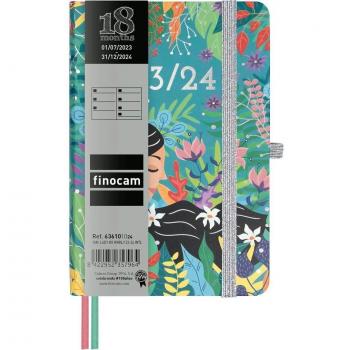 Agenda Finocam 18 Meses Mínimal M3 Semana Vista Horizontal Lady Multilingüe 2023-2024, Tamaño 100x150 mm