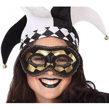 Atosa-58984 Antifaz Arlequín, color negro