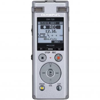 Grabadora de Voz Digital Olympus DM-720 con TRESMIC, Reproducción Avanzada, USB Directo, Modo Inteligente Automático, Cancelación de Ruido y 4GB de Memoria Incorporada