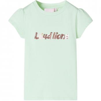 Camiseta infantil de manga casquillo verde suave 92
