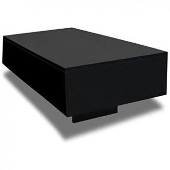vidaXL Mesa de centro rectangular negra con brillo