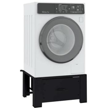 Pedestal para Lavadora Negro 64 x 55 x 32.5 cm Acero Resistente y Elevado