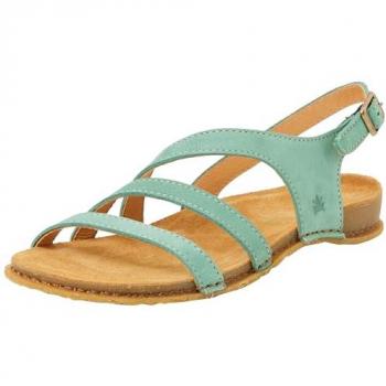 Sandalias Planas de Piel para Mujer El Naturalista N5811 Panglao Turquesa con Hebilla, Casual, 36 EU
