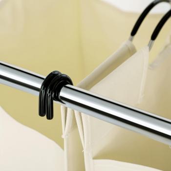 Cesta de Almacenamiento Plegable de 65 L con Tapa y 3 Bolsas Extraíbles, Ideal para Ropa y Mantas, Color Natural/Gris
