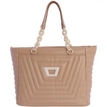 Bolso de hombro Karen beige con cremallera
