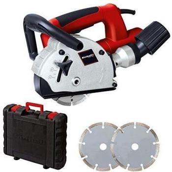 Einhell Rozadora de muros de cable - TC-MA 1300 - 1320 W, 9000 rpm, profundidad de ranura 8-30 mm, ancho de ranura 8-26 mm, corte de tracción, extracción de polvo, 2 discos de corte de diamante