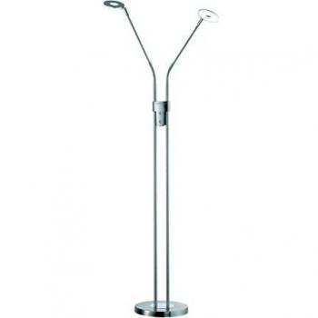 Lámpara de pie LED Dent, 2 luces, CCT regulable, níquel mate, dimmable, 1600 lúmenes