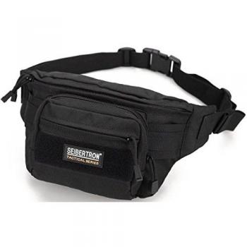 Seibertron Aire Libre Militar Montar Informal Bolso de la Cintura Correr Race Bolso de Multiples Funciones Pecho Satchel caminadora Llevar Mobile Phone Negro