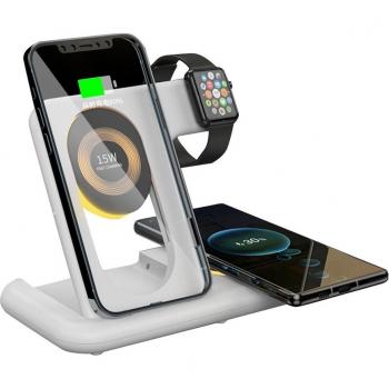 Base de carga plegable 5 en 1 DAM con Base Magsafe 15W ajustable y cargador de Apple Watch