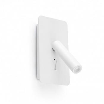 Aplique de pared con luz lectura Suau blanco 1 bombilla 17cm FARO BARCELONA 62117