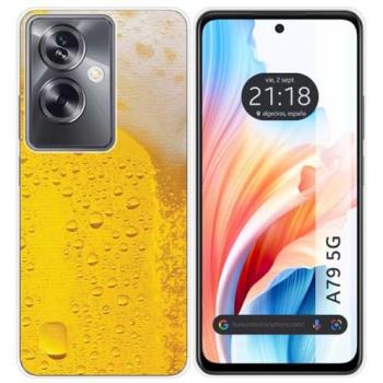 Funda de Silicona para Oppo A79 5G con Diseño de Cerveza y Dibujos