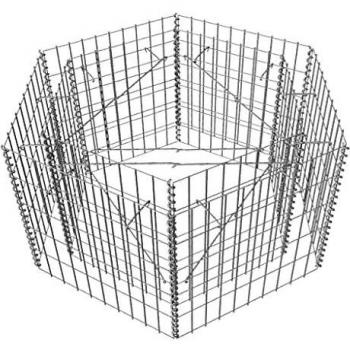vidaXL Jardinera hexagonal de gaviones 100x90x50 cm