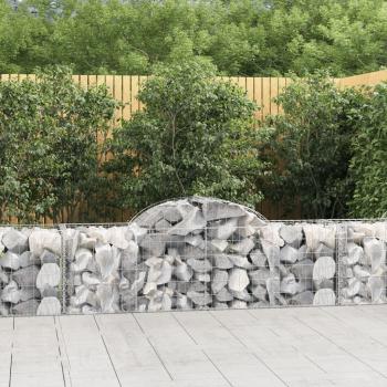 vidaXL Arched Gabion Basket 200x50x60/80 cm Galvanised Iron