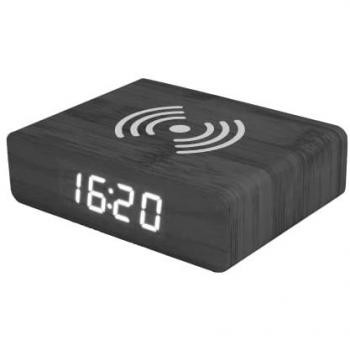 Despertador Cargador Inalámbrico Fisura con Luz LED Regulable y USB - 10,5 x 8 cm