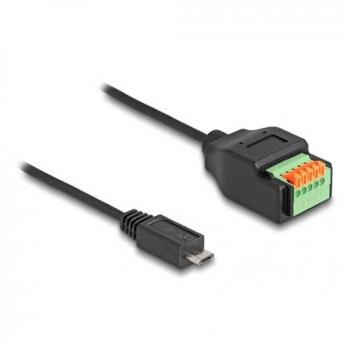Cable USB 2.0 Micro-B a Terminal Block con Interruptor (0.15 m) - Delock 66251