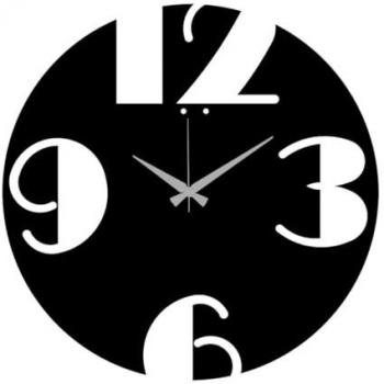 Reloj de Pared Números 9 Metal Negro 42x0,15 cm EPIKASA